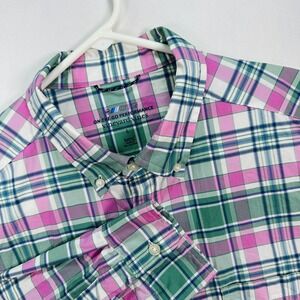 Vineyard Vines Shirt‎ Mens Large Plaid On-The-Go Performance brrr Button Up